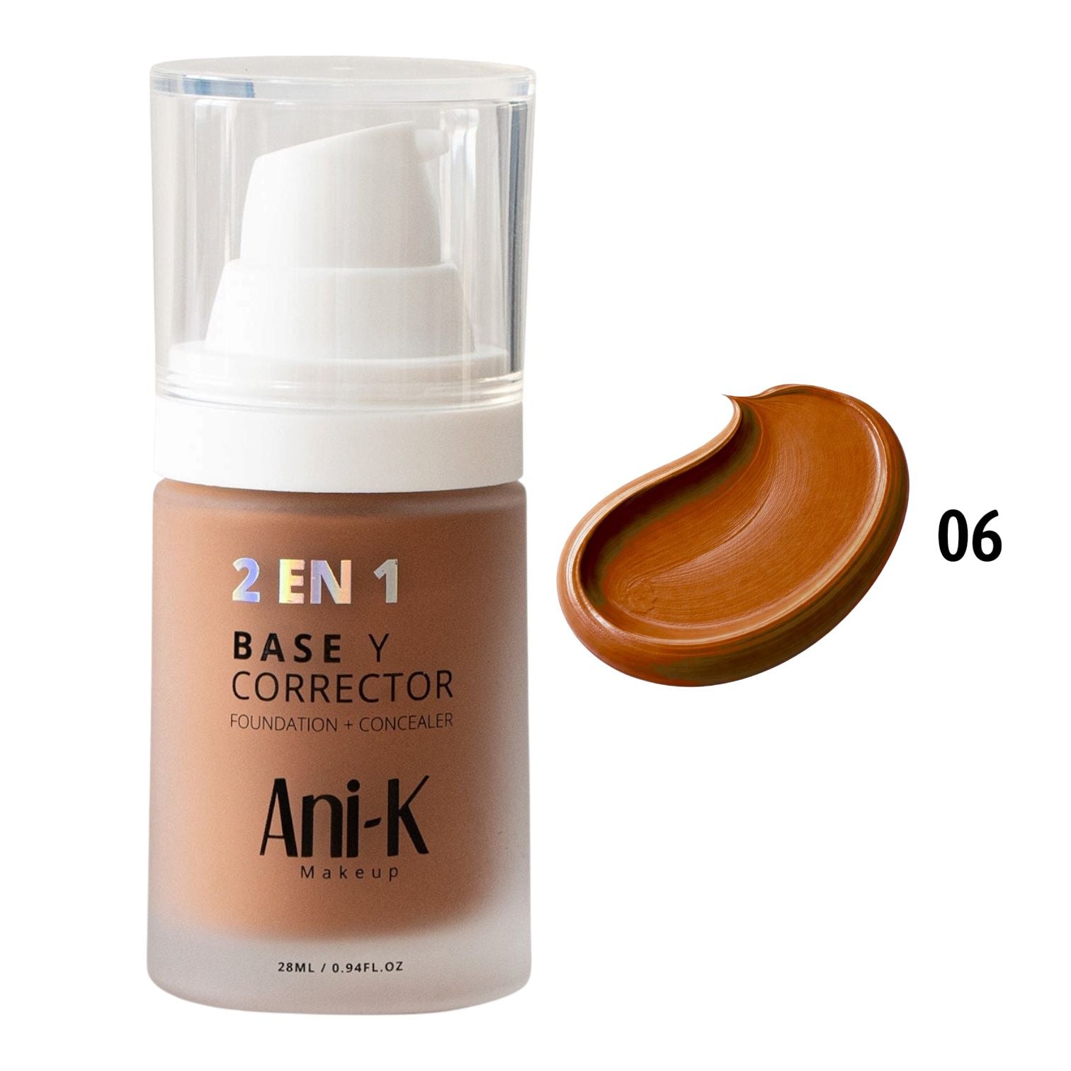 BASE Y CORRECTOR 2EN1 BONITA TONO 06 NAOMI 28ML ANI-K MAKEUP