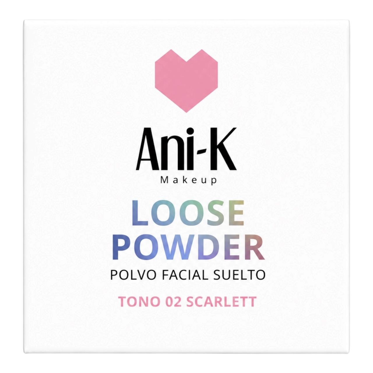POLVO FACIAL SUELTO TONO 02 SCARLETT ANI-K MAKEUP