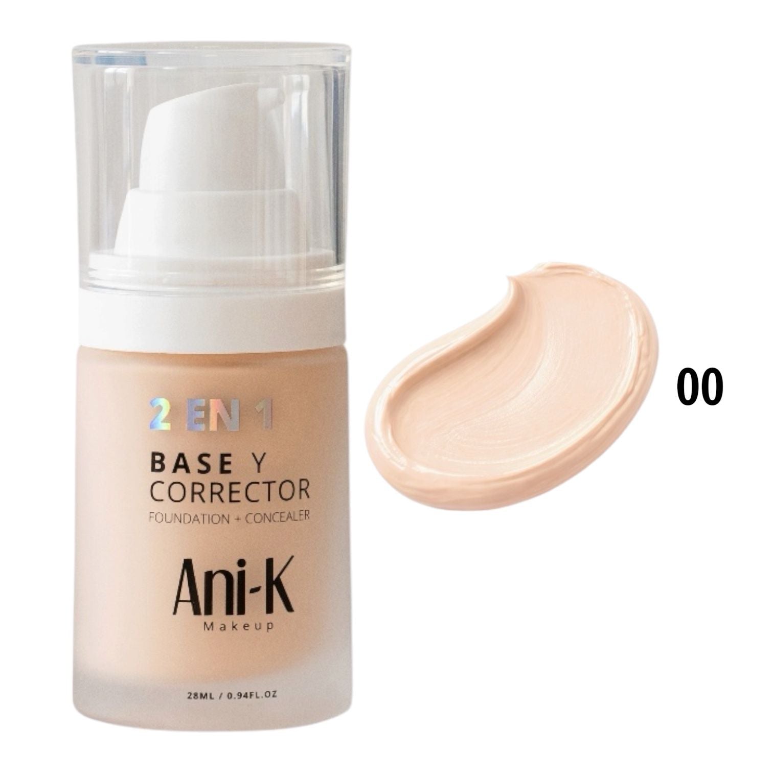 BASE Y CORRECTOR 2EN1 BONITA TONO 00 ANNE 28ML ANI-K MAKEUP