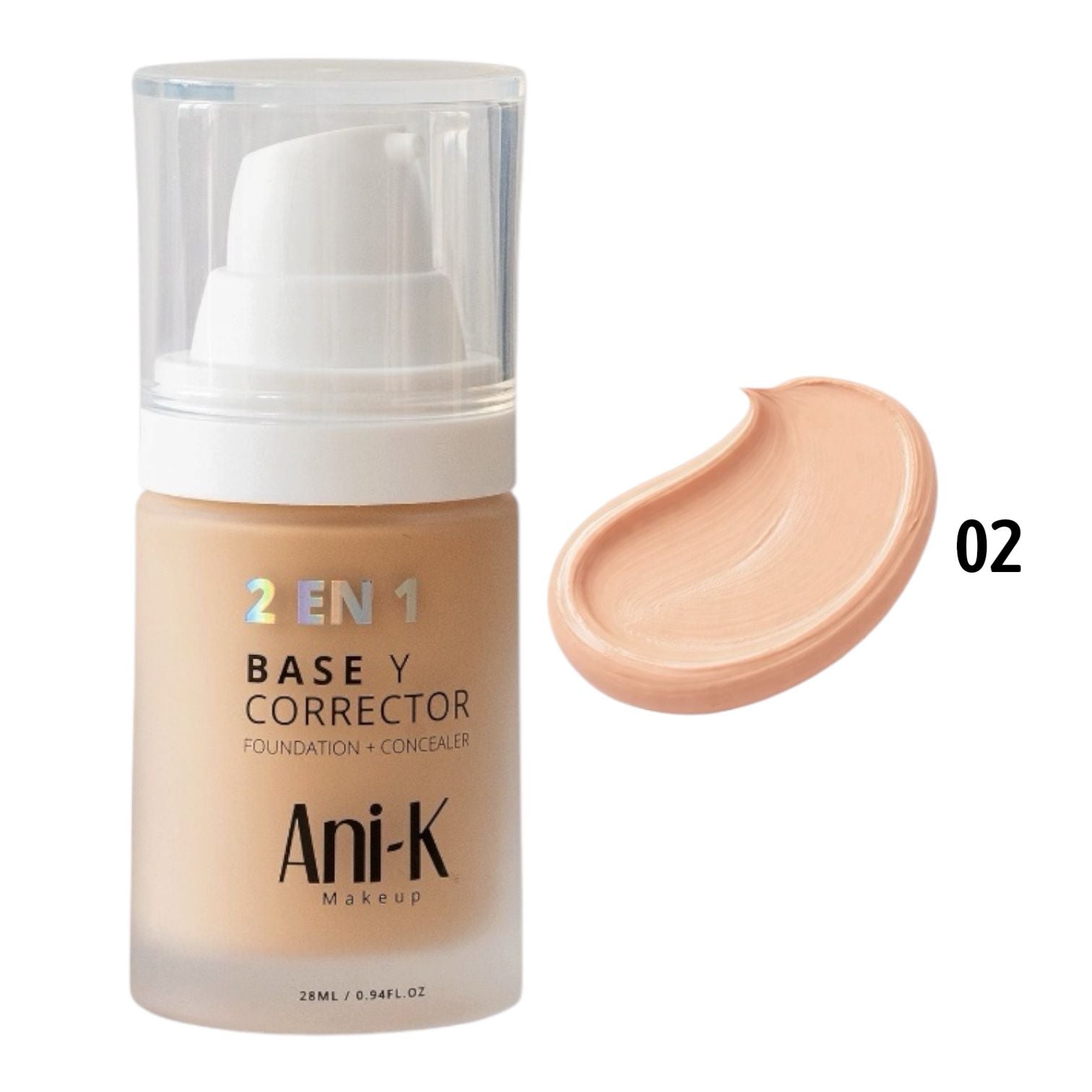 BASE Y CORRECTOR 2EN1 BONITA TONO 02 TAYLOR 28ML ANI-K MAKEUP