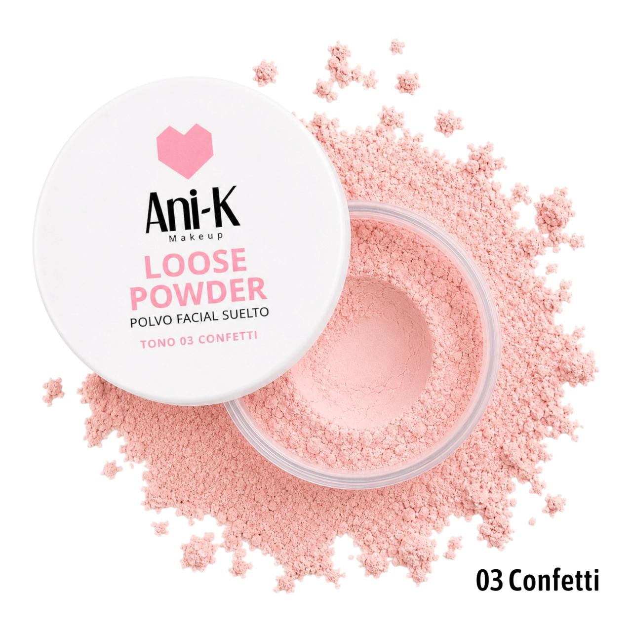POLVO FACIAL SUELTO TONO 03 CONFETTI ANI-K MAKEUP