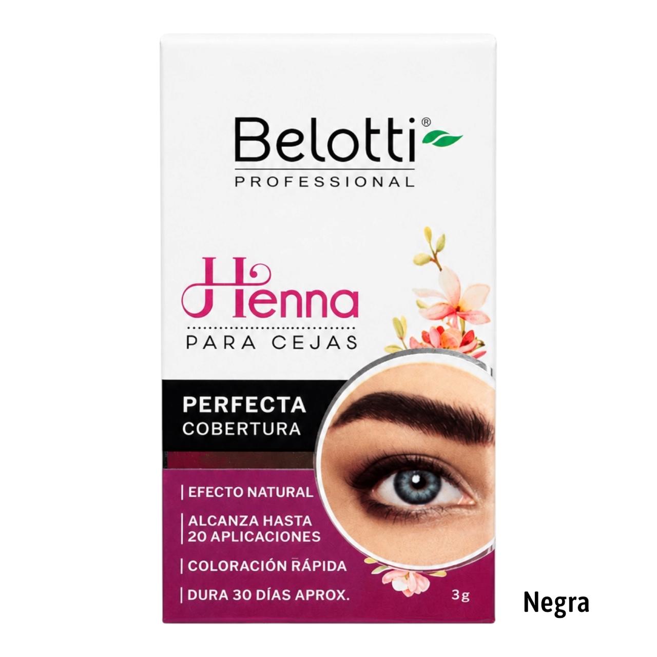 HENNA PARA CEJAS TONO NEGRO 3G BELOTTI