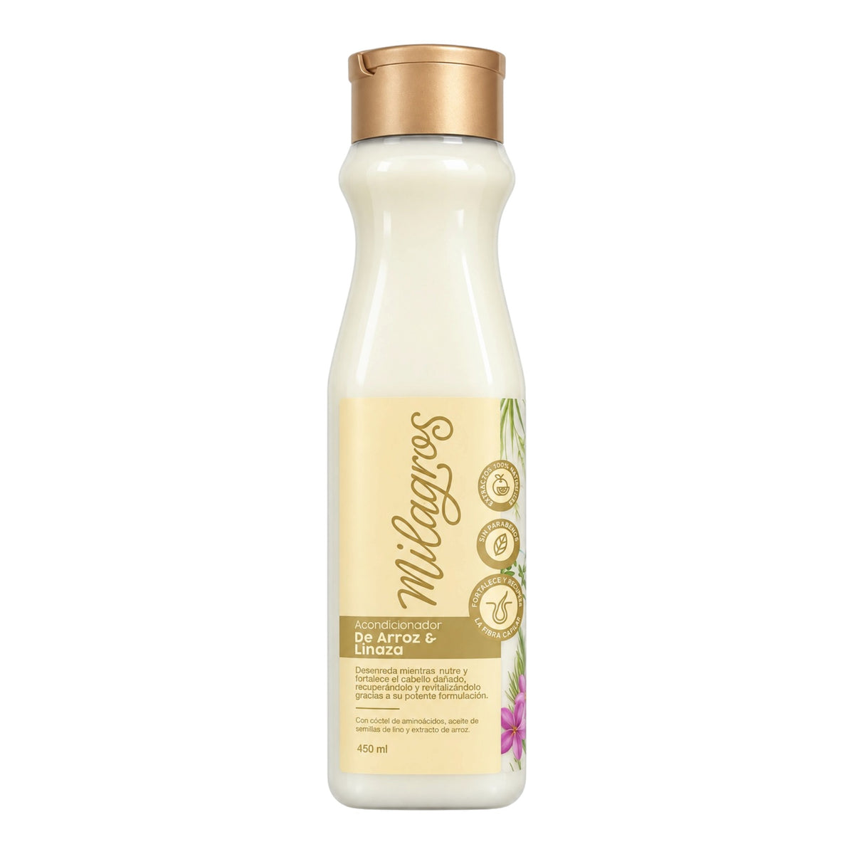 ACONDICIONADOR DE ARROZ Y LINAZA 450ML MILAGROS