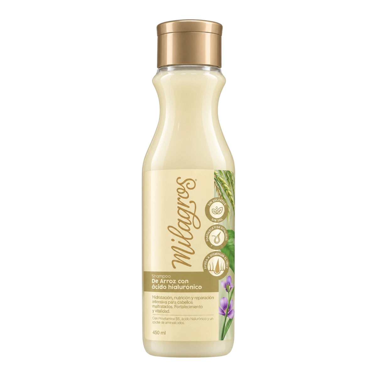 SHAMPOO DE ARROZ CON ACIDO HIALURONICO 450ML MILAGROS
