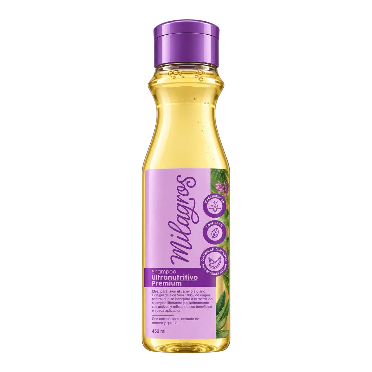 SHAMPOO ULTRANUTRITIVO PREMIUM 450ML MILAGROS
