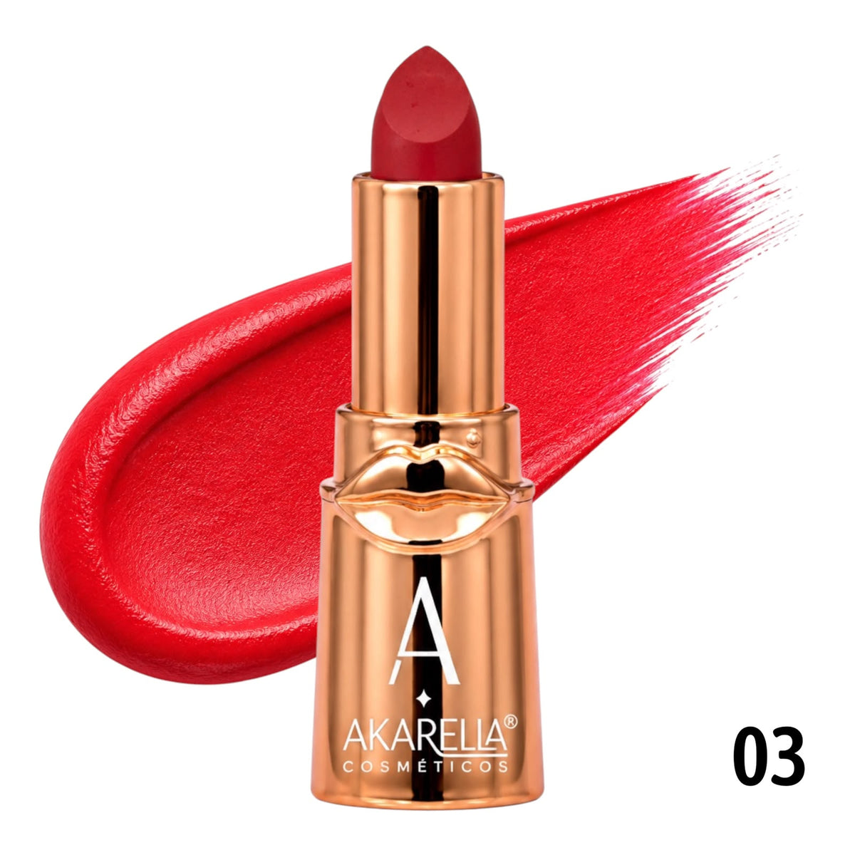 LABIAL EN BARRA MATTE TONOS ROJOS AKARELLA