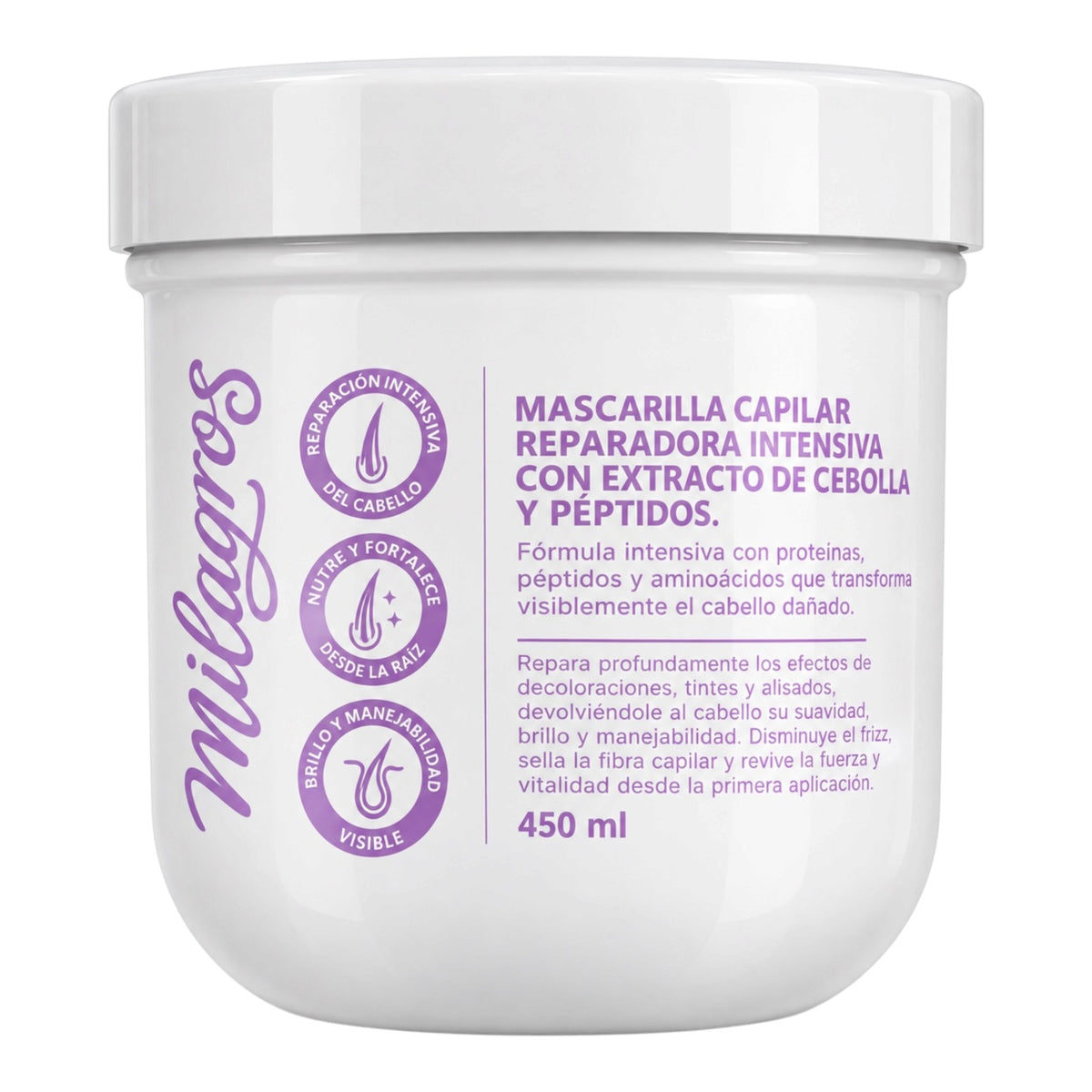 MASCARILLA EXTRACTO DE CEBOLLA Y PEPTIDOS 450ML MILAGROS