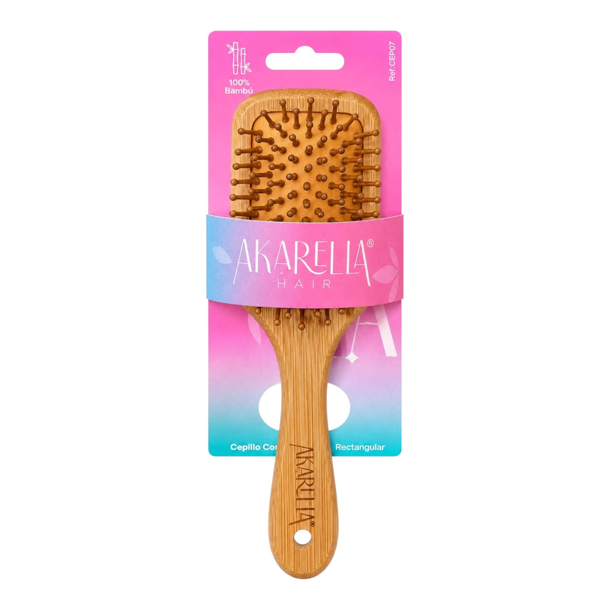 CEPILLO RECTANGULAR BAMBU 24X8CM AKARELLA