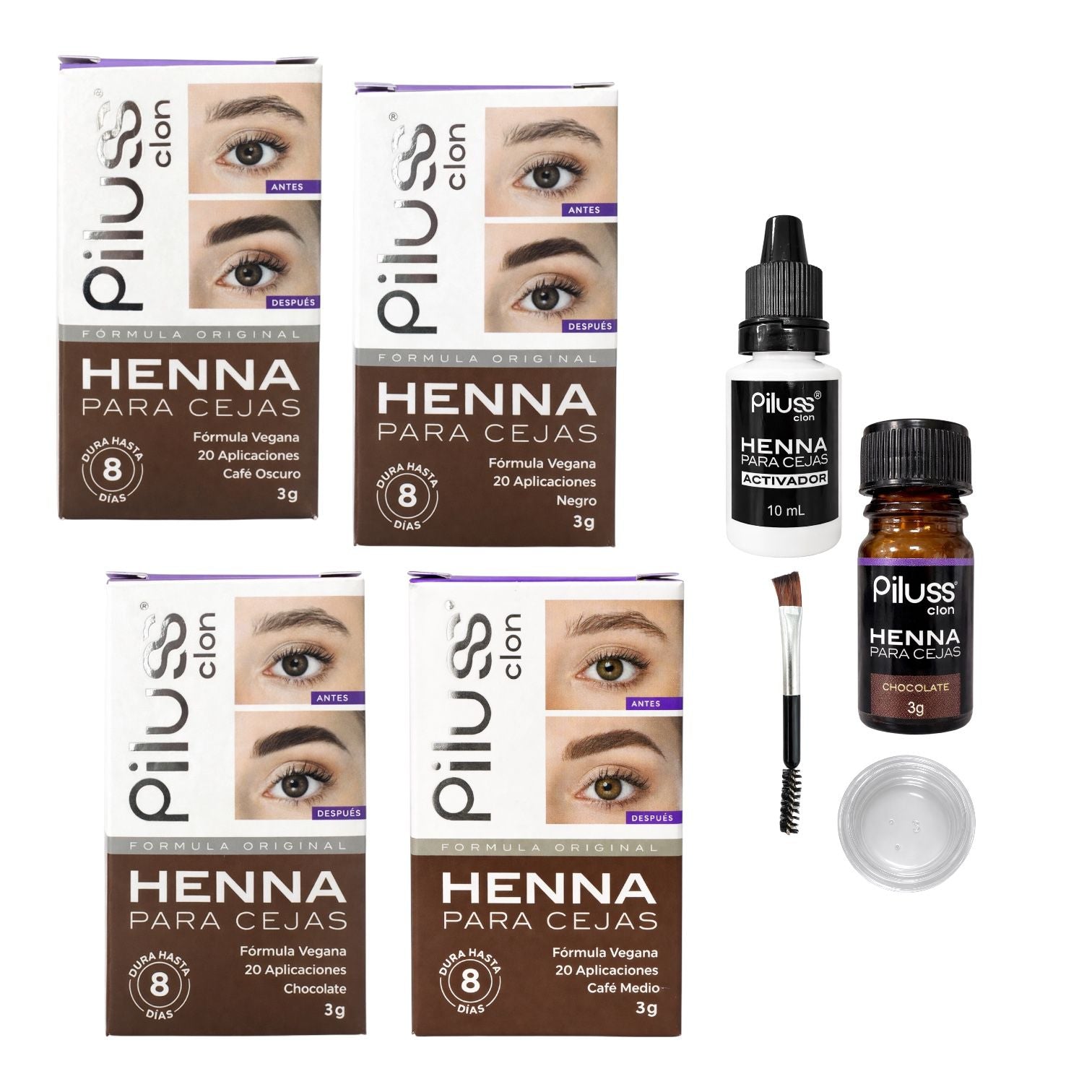 HENNA PARA CEJAS 3G TONO CAFE MEDIO PILUSS