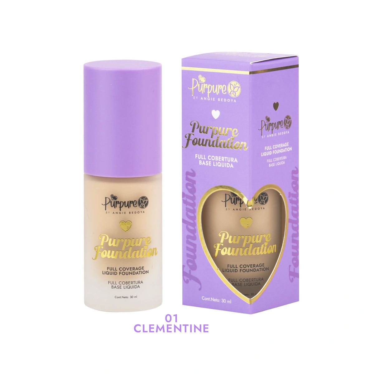 BASE LIQUIDA FULL COBERTURA 30ML PURPURE