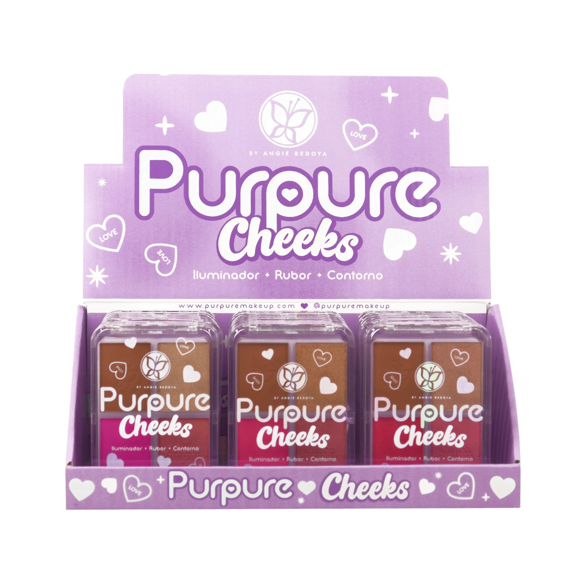 PALETA X4 ILUMINADOR RUBOR Y CONTORNO CHEEKS PURPURE