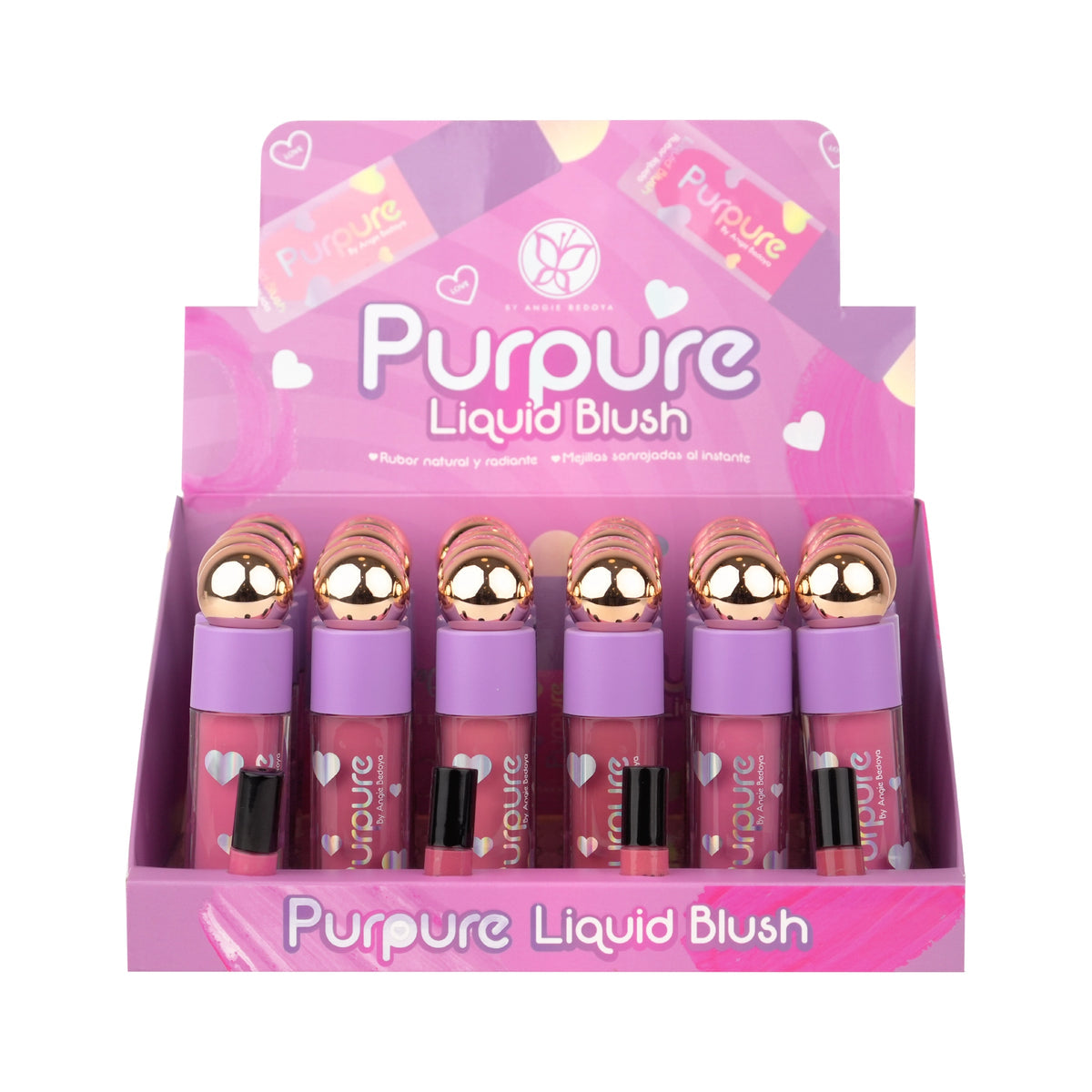 RUBOR LIQUIDO MATTE TAPA BOLITA DORADA 5ML PURPURE