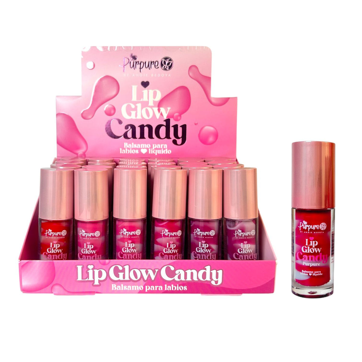 BRILLO GLOSS CON COLOR LIP GLOW CANDY PURPURE