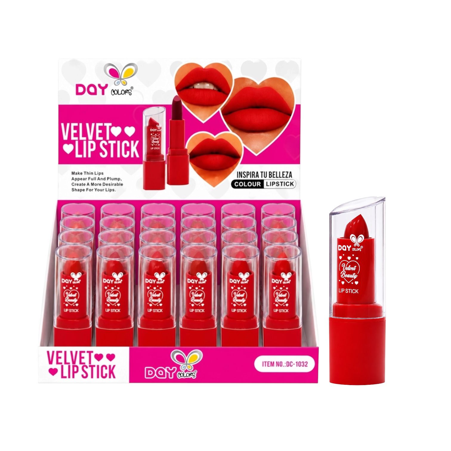 LABIAL EN BARRA VELVET BEAUTY CORAZON DAY COLORS