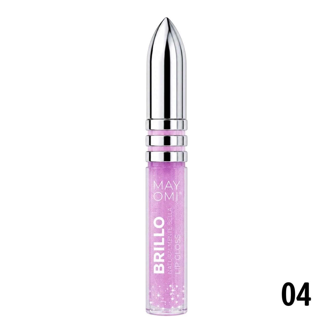BRILLO GLOSS ESCARCHADO NATURALMENTE BELLA TAPA PLATEADA 2.6ML MAYOMI