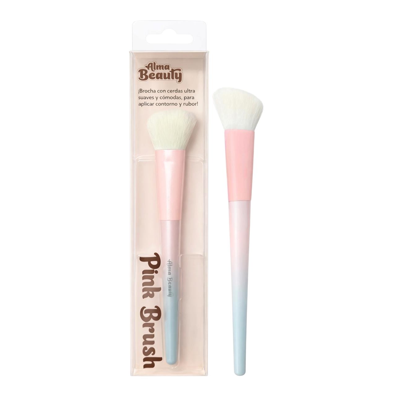BROCHA INDIVIDUAL PARA CONTORNO Y RUBOR PINK BRUSH ALMA BEAUTY