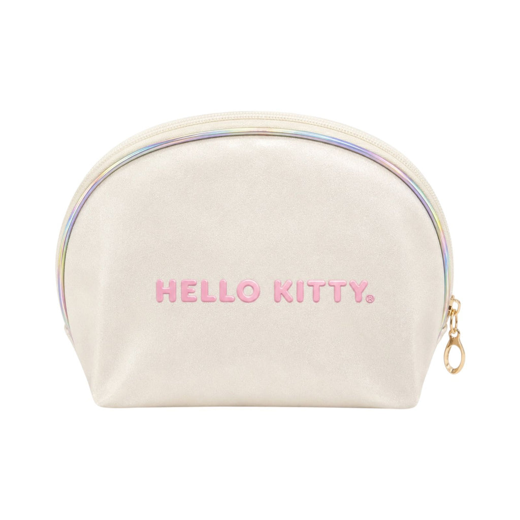 COSMETIQUERA SEMICIRCULO ESCARCHADA HELLO KITTY
