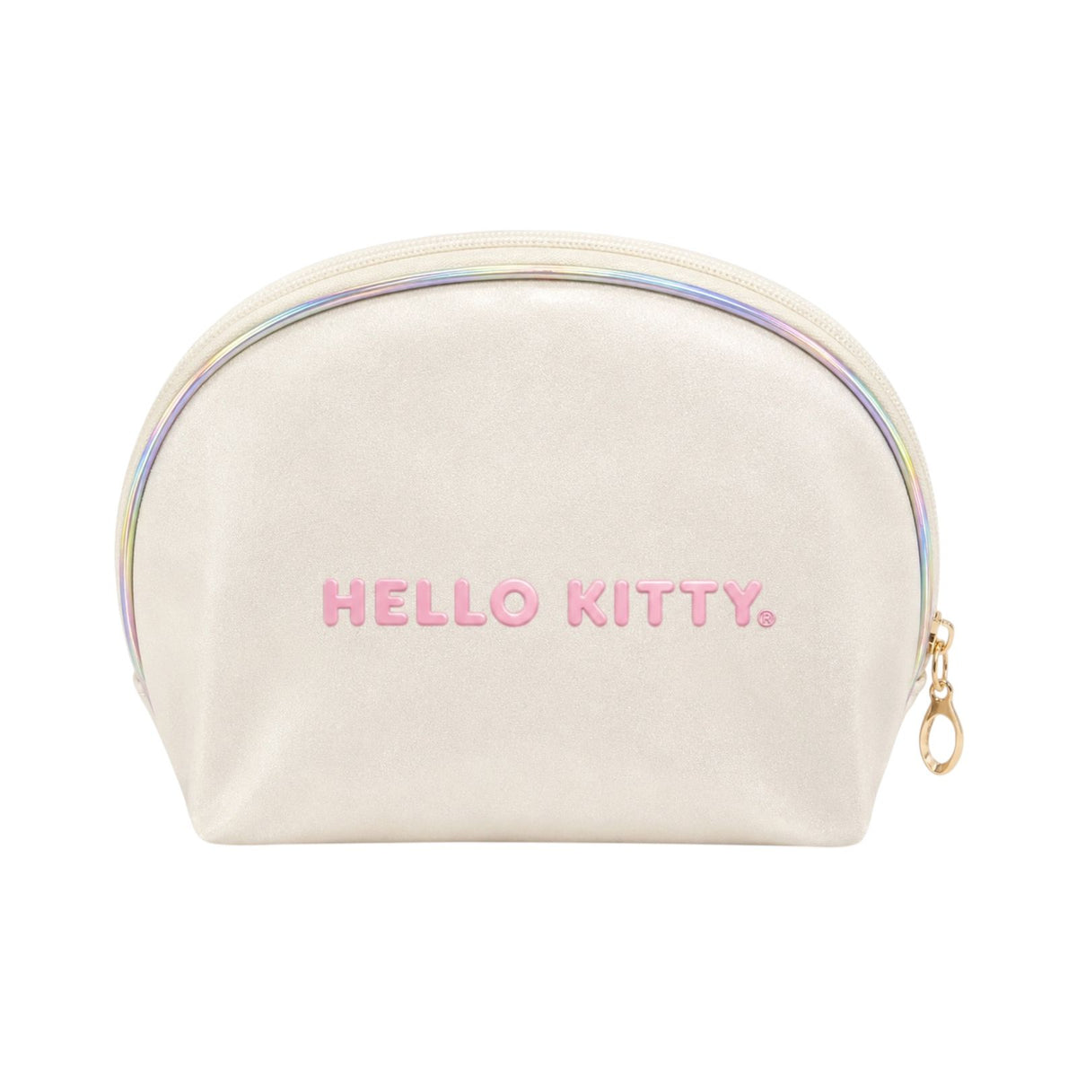 COSMETIQUERA SEMICIRCULO ESCARCHADA HELLO KITTY