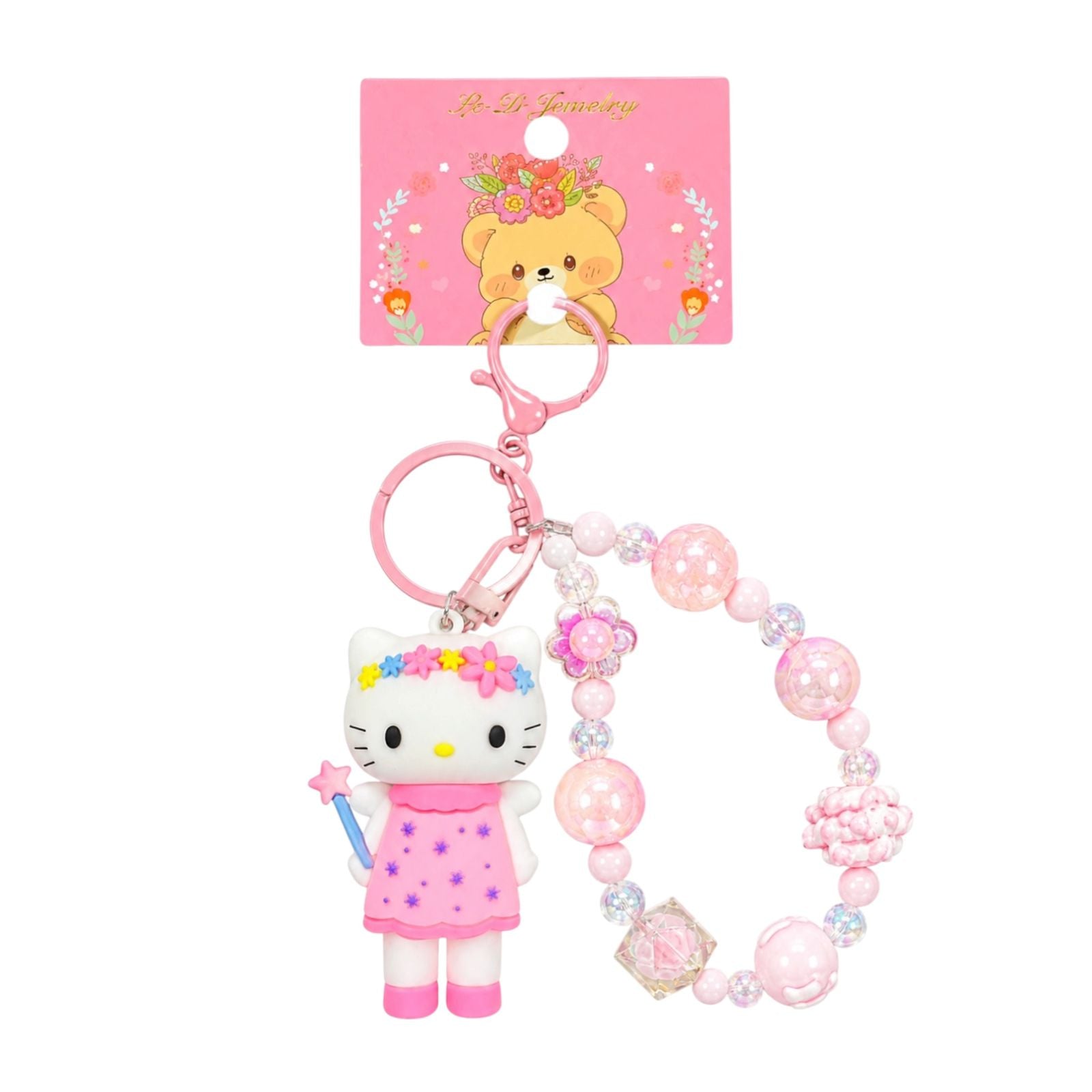 LLAVERO HELLO KITTY CON LLAVERO PULSERA
