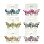 CARTON X2 GANCHOS MINI FLOR MARIPOSA ONDA MOÑO DORADOS PLATEADOS TORNASOL MATTE