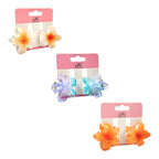 CARTON X2 GANCHOS MINI FLOR MARIPOSA ONDA MOÑO DORADOS PLATEADOS TORNASOL MATTE