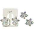 CARTON X2 GANCHOS MINI FLOR MARIPOSA ONDA MOÑO DORADOS PLATEADOS TORNASOL MATTE