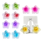 CARTON X2 GANCHOS MINI FLOR MARIPOSA ONDA MOÑO DORADOS PLATEADOS TORNASOL MATTE