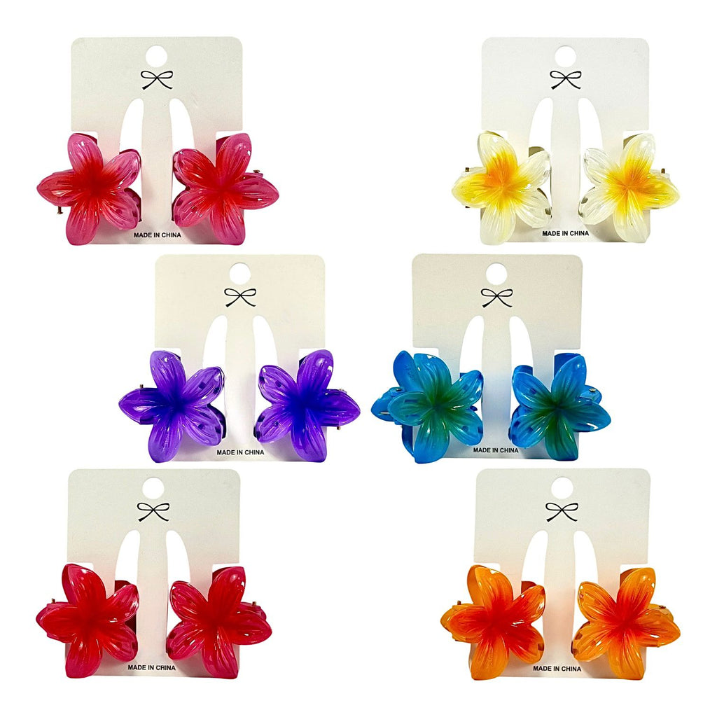 CARTON X2 GANCHOS MINI FLOR MARIPOSA ONDA MOÑO DORADOS PLATEADOS TORNASOL MATTE