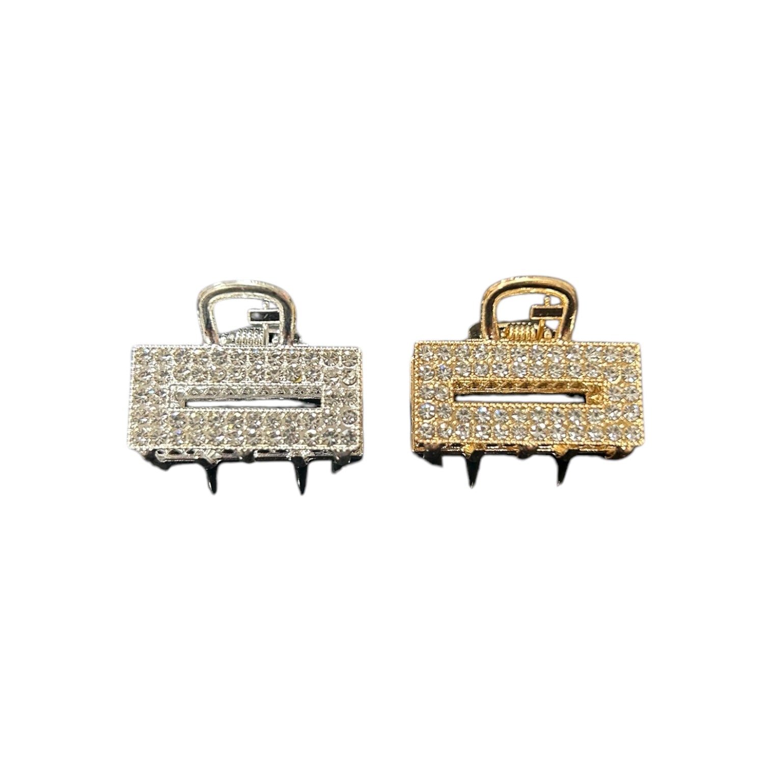 MINI CAIMAN METALICO PLATEADO / DORADO GEMAS FIGURAS