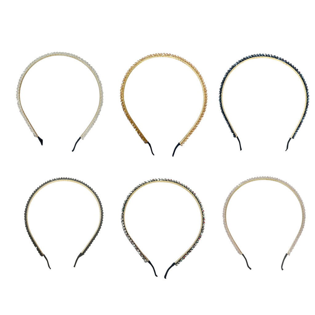 DIADEMA SUPER DELGADA MURANO PERLAS Y GEMAS