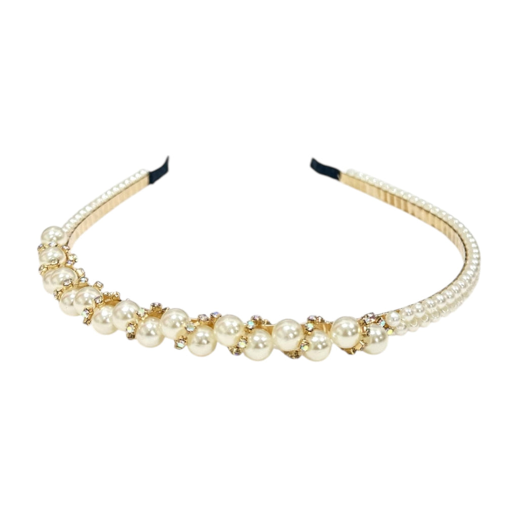 DIADEMA SUPER DELGADA MURANO PERLAS Y GEMAS