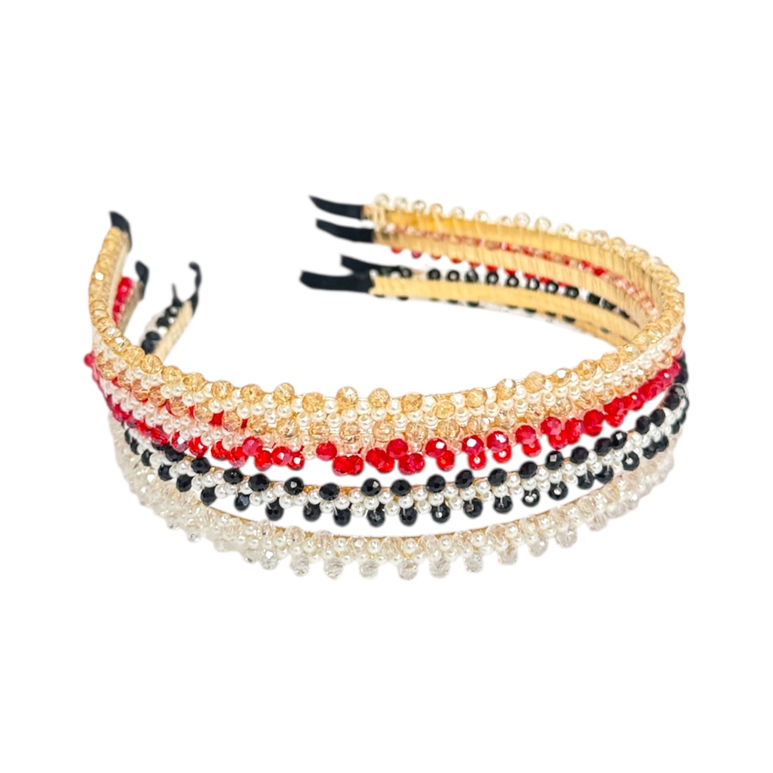 DIADEMA SUPER DELGADA MURANO PERLAS Y GEMAS