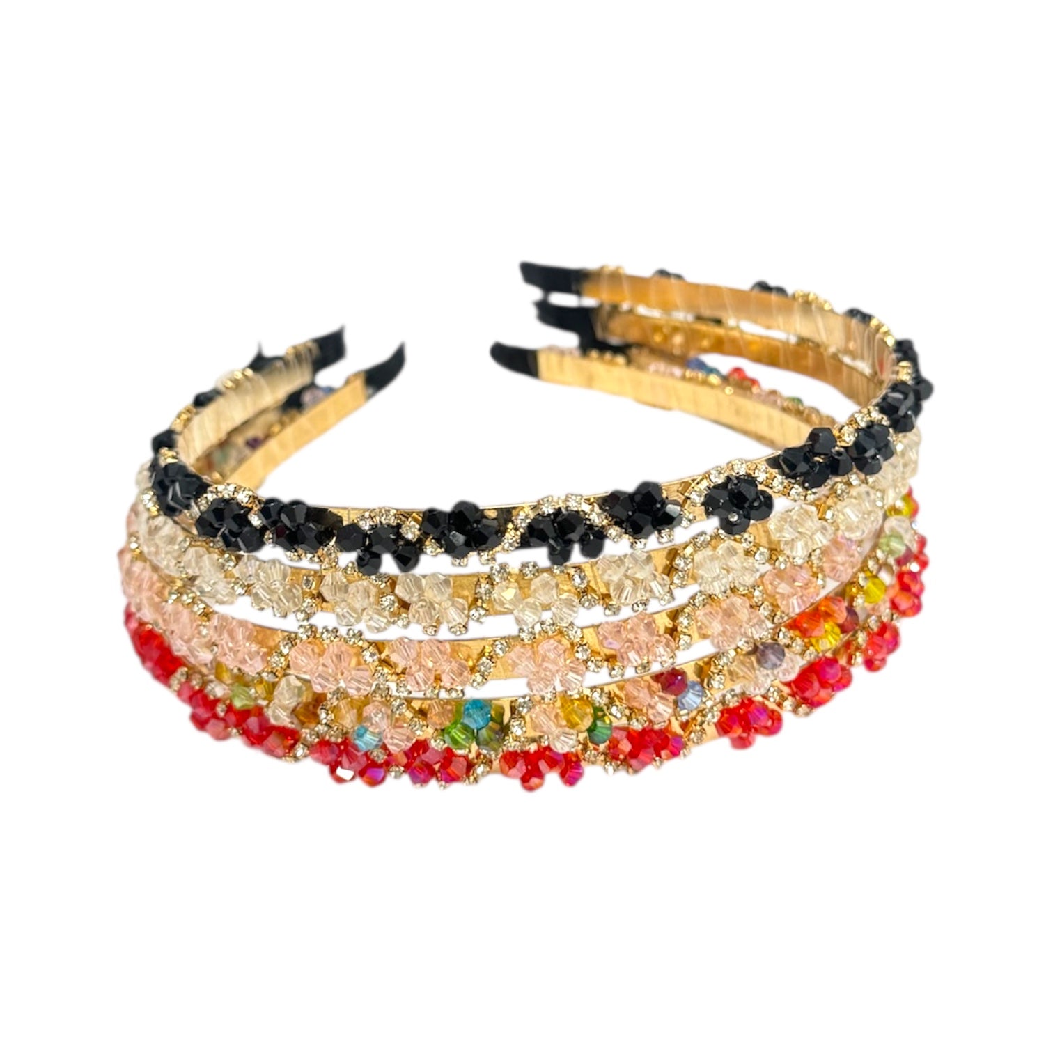DIADEMA SUPER DELGADA MURANO PERLAS Y GEMAS