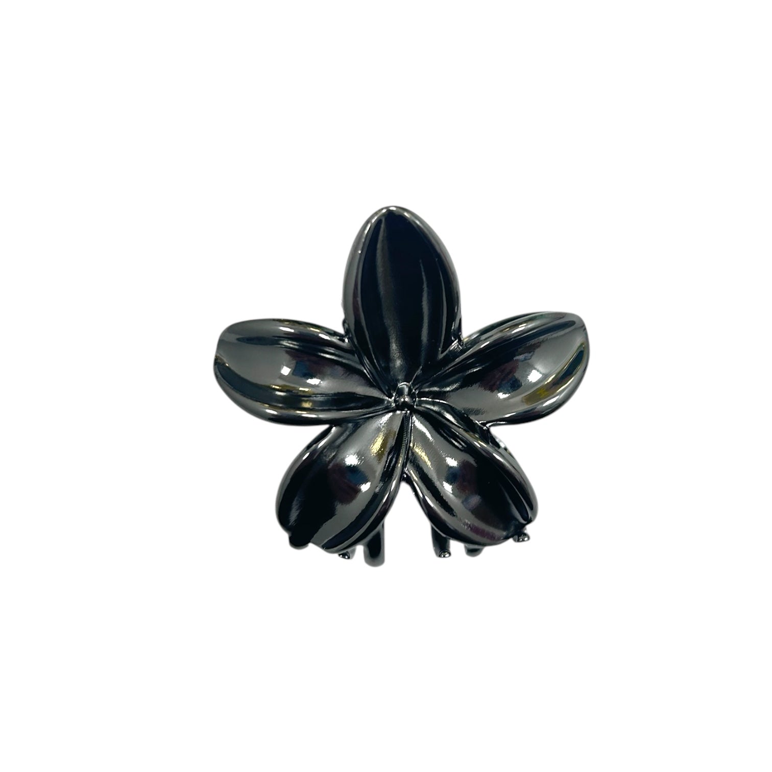 GANCHO MEDIANO FLOR HAWAI METALICA NEGRA / MATTE MARMOLEADA DEGRADE
