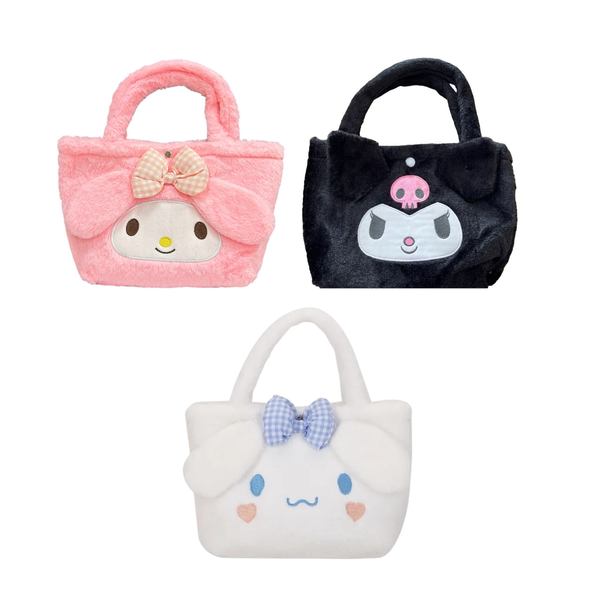 BOLSO CON AGARRADERA TOTE KUROMI, MY MELODY Y CINNAMOROLL