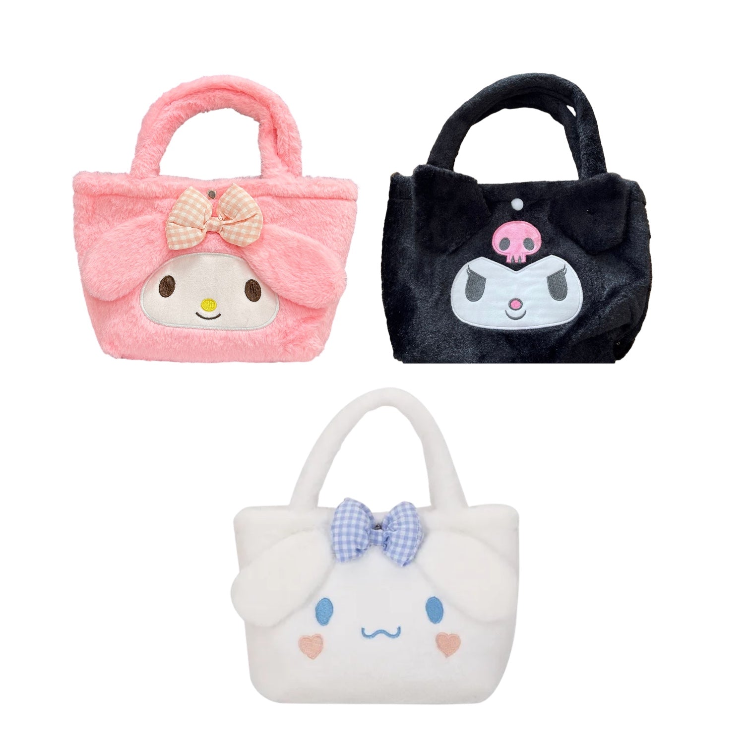 BOLSO CON AGARRADERA TOTE KUROMI, MY MELODY Y CINNAMOROLL