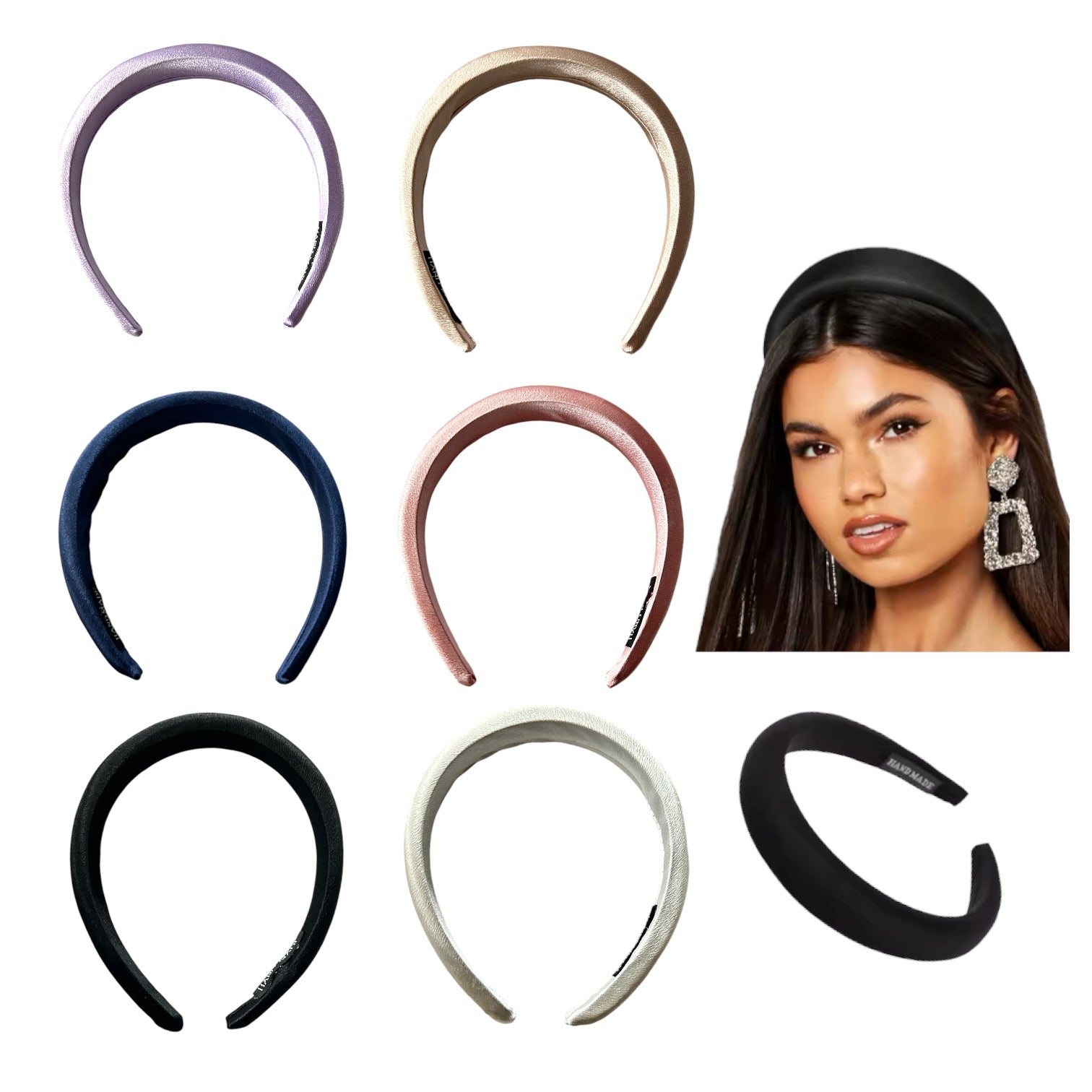 DIADEMA ABOLLONADA LISA Y GRAVADA HAND MADE