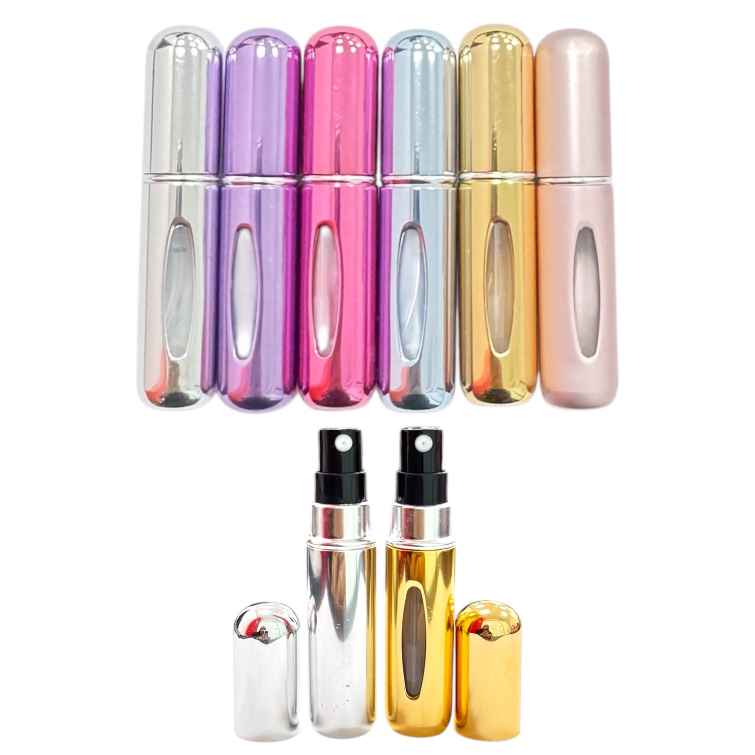 MINI DISPENSADOR DE PERFUME COLORES METALIZADOS