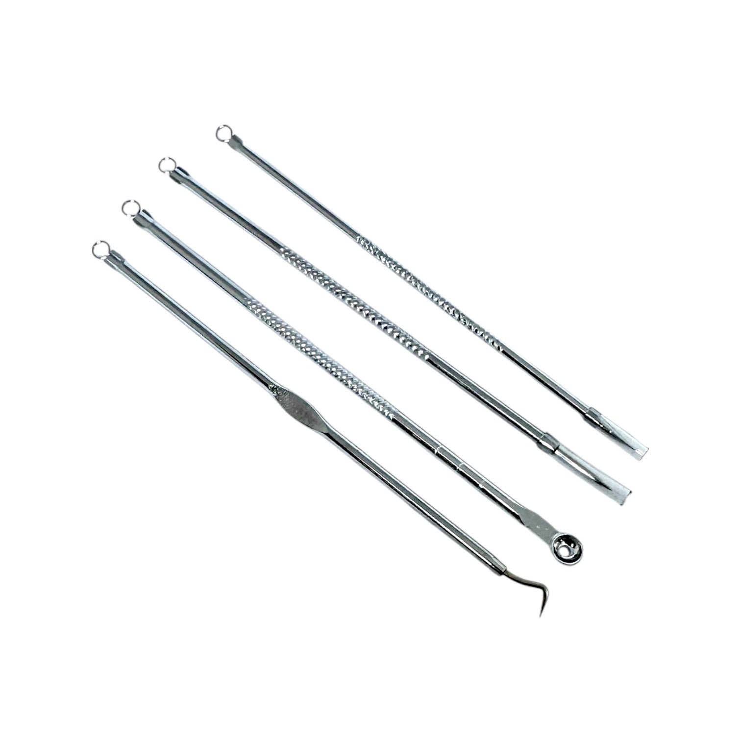 KIT EXTRACTOR DE ESPINILLAS X4 METALICO BEAUTY MAKEUP TOOLS