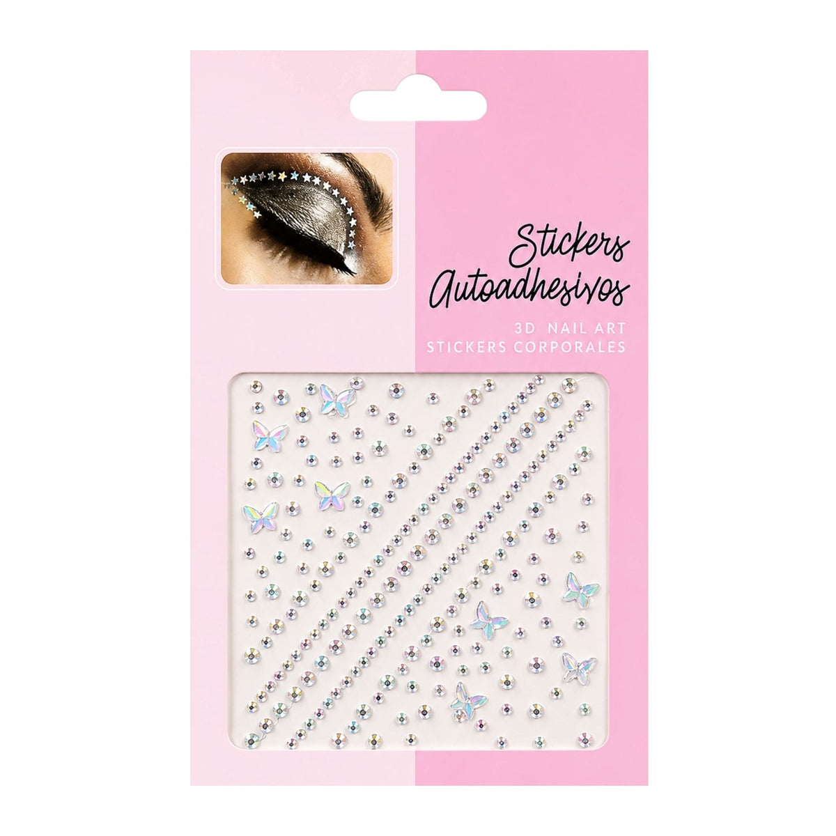 GEMAS PARA ROSTRO MARIPOSAS PLATEADAS