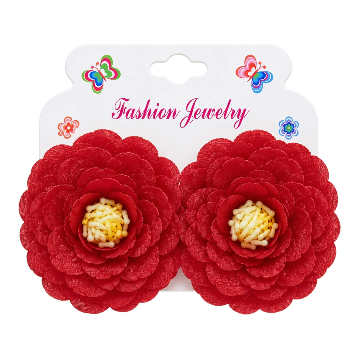CARTON X2 PINZAS FLOR PEONIA FASHION JEWELRY