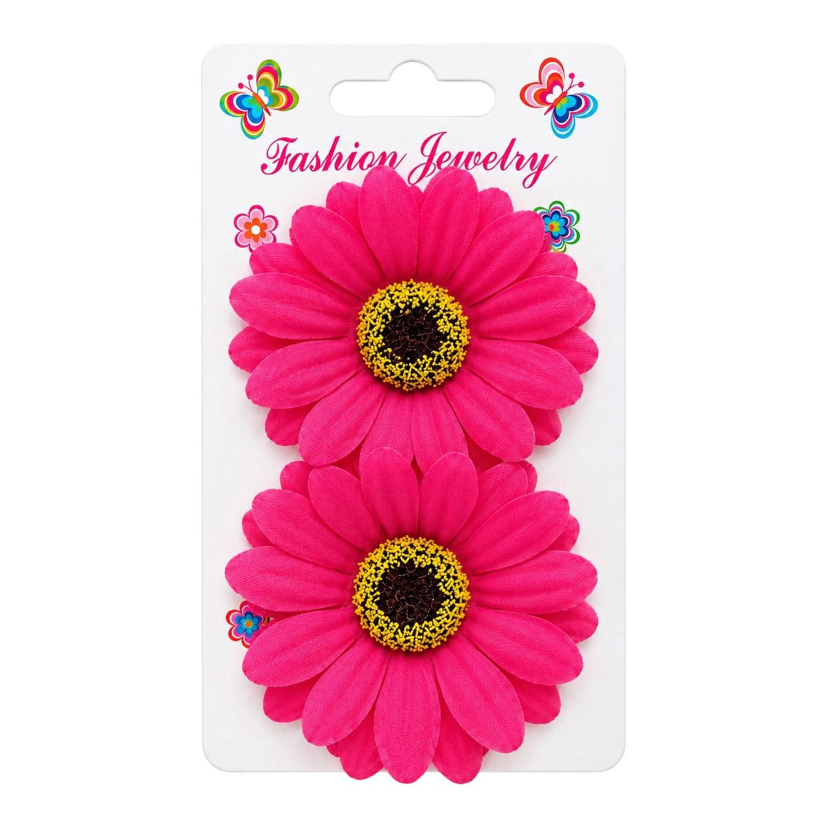 CARTON X2 PINZAS FLOR GERBERA FASHION JEWELRY