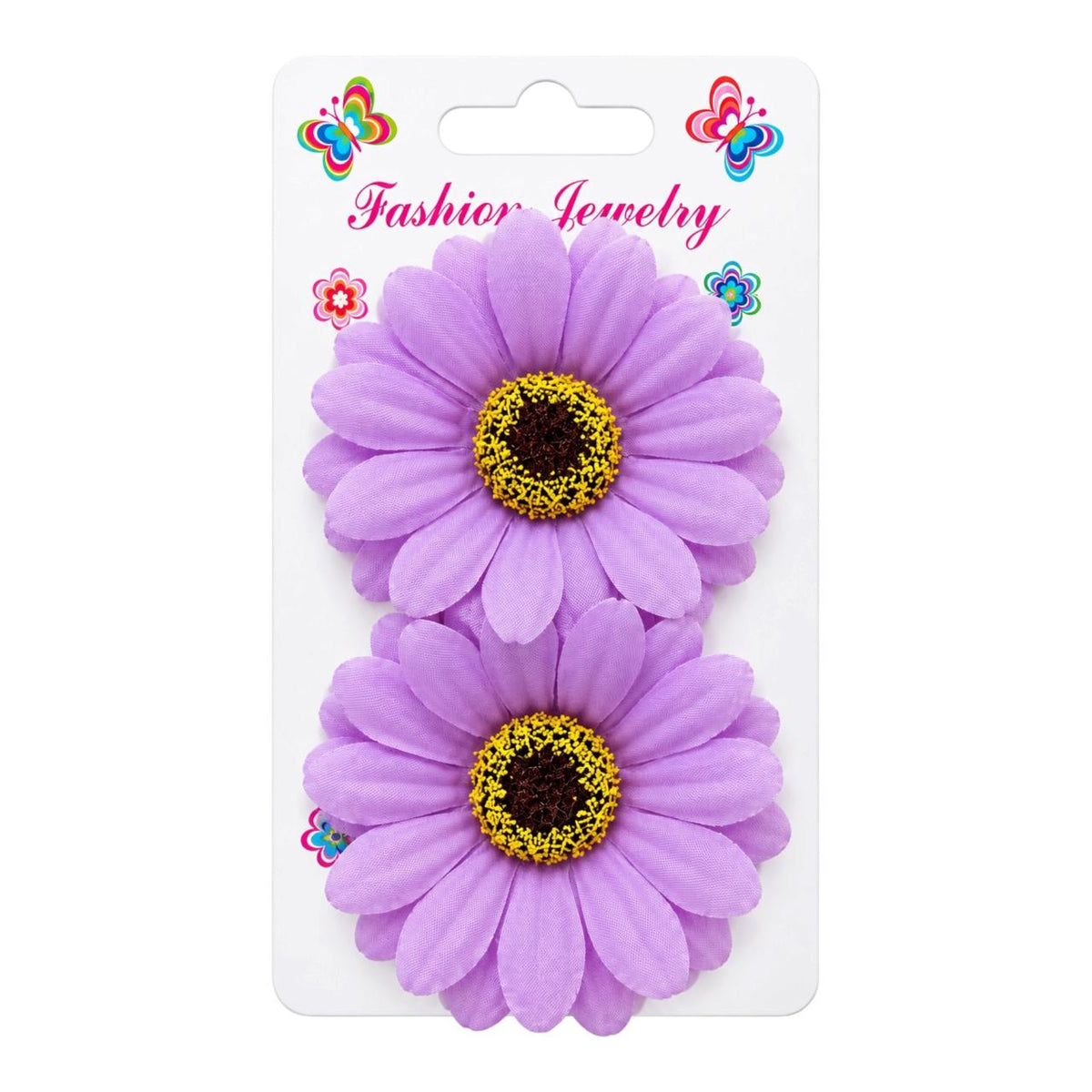 CARTON X2 PINZAS FLOR GERBERA FASHION JEWELRY