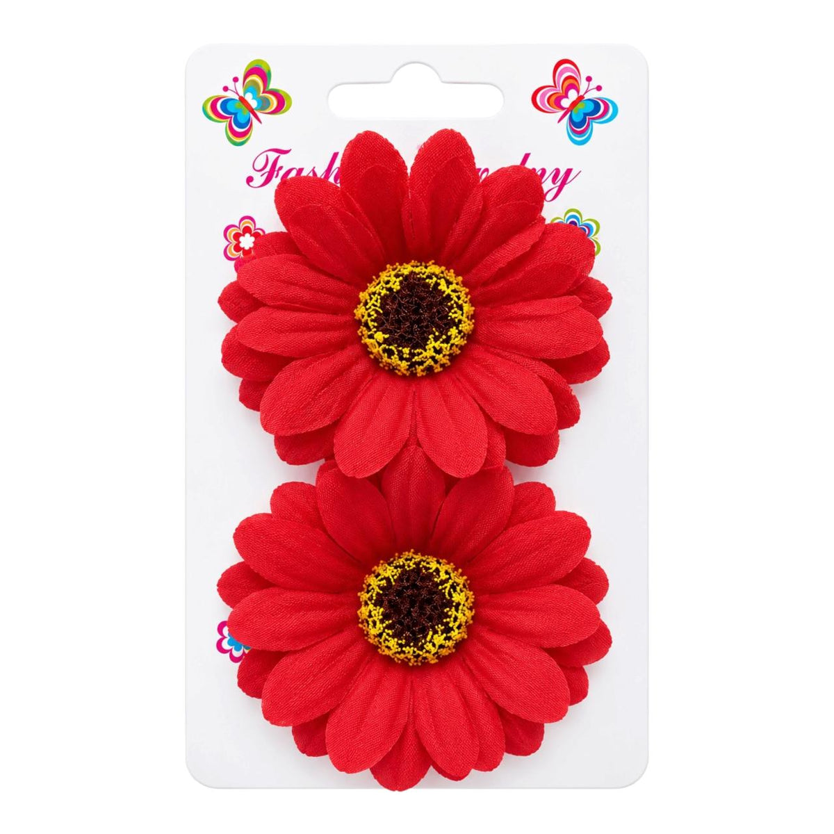 CARTON X2 PINZAS FLOR GERBERA FASHION JEWELRY