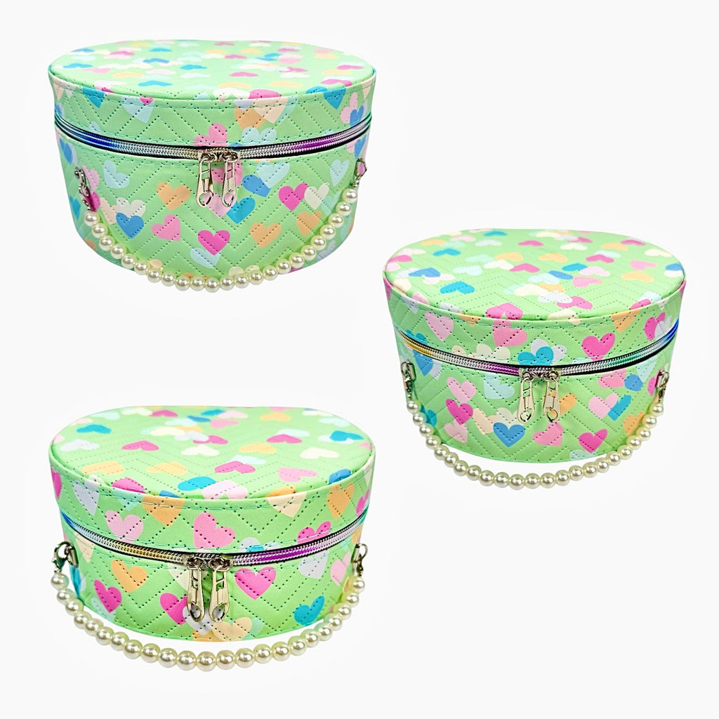 SET X3 NECESER REDONDO CORAZONCITOS AGARRADERA PERLAS
