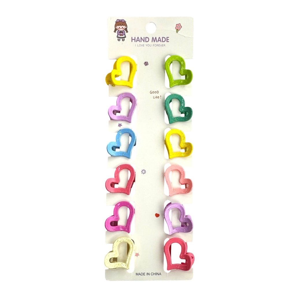CARTON X12 MINI GANCHITOS CORAZON ESCARCHADO HAND MADE
