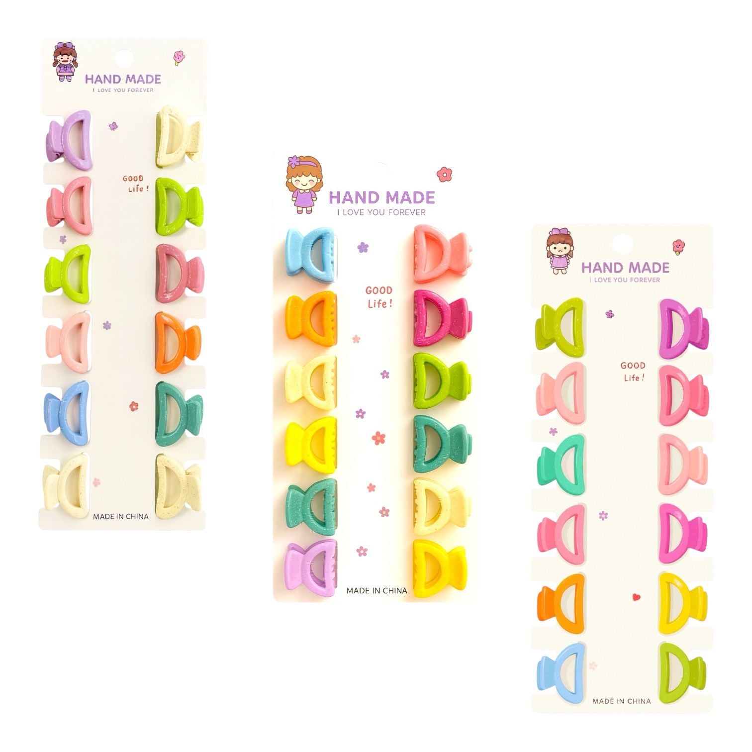 CARTON X12 MINI GANCHITOS SEMI CIRCULO ESCARCHADO HAND MADE