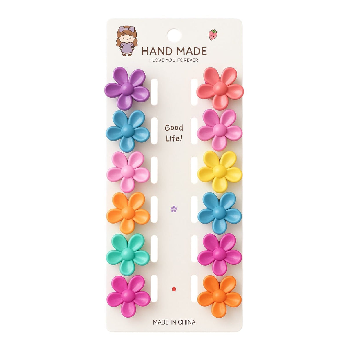 CARTON X12 MINI GANCHITOS FLORECITA MATTE HAND MADE