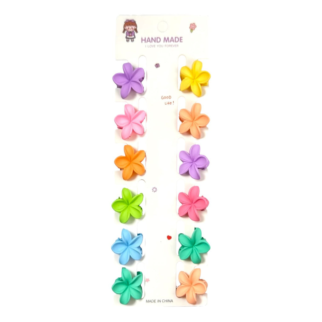 CARTON X12 MINI GANCHITOS FLOR HAWAI MATTE HAND MADE
