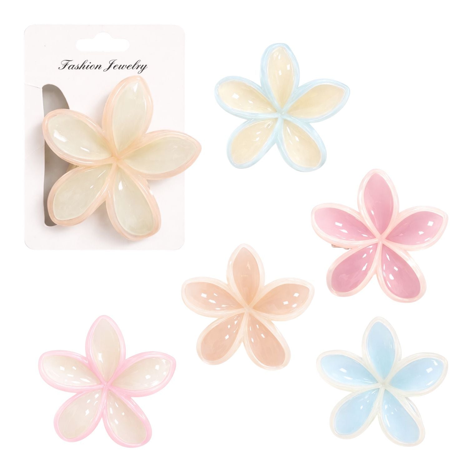 CAIMAN PEQUE FLOR 5 PETALOS TONOS PASTELES